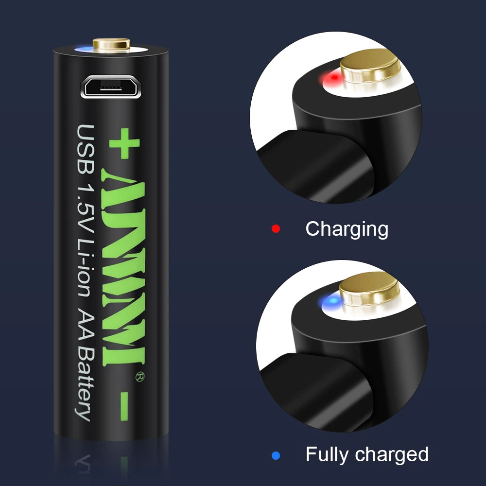 AJNWNM 1 5 V USB AA перезаряжаемые батареи mwh v литиевые для дистанционного управления