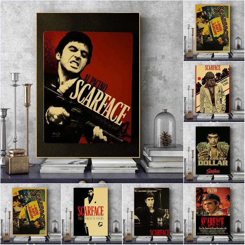 Фильм Лицо со шрамом постеры хорошее качество Картина на холсте винтажный постер