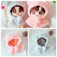 pinkgrey cute bear hooded cloak for 20cm dolls kpop fans collection%c2%a0dolls clothes accessoires