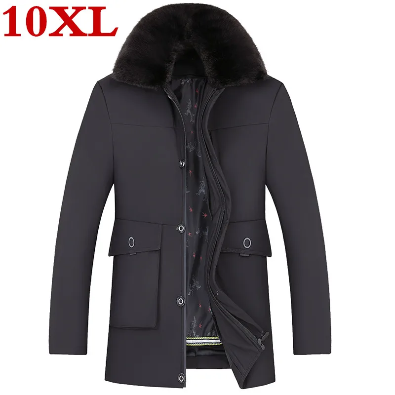 Мужская зимняя куртка на молнии теплая водонепроницаемая большого размера 10XL 9XL
