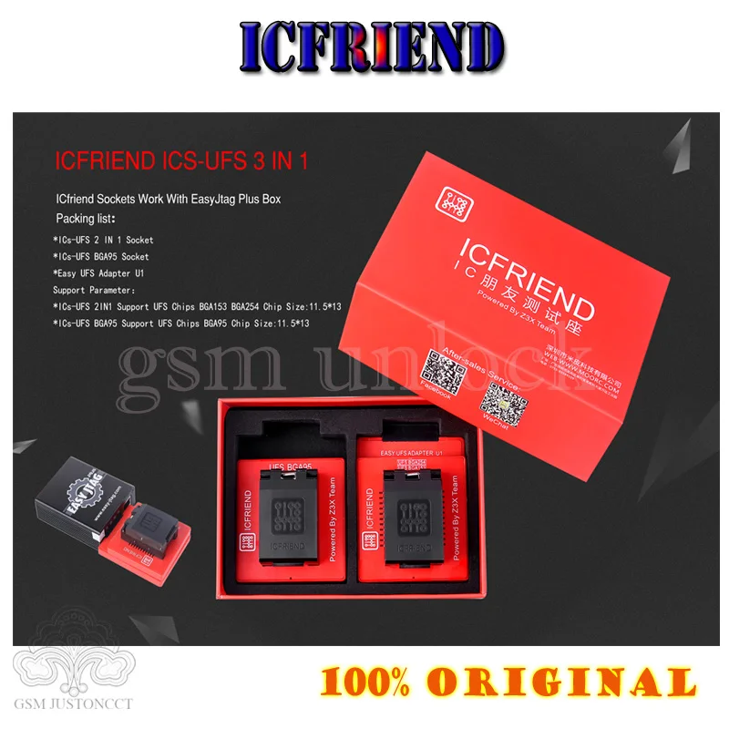 Новинка 2021 оригинальные UFS разъем адаптера ICFriend ICs-UFS 3 в 1 с поддержкой BGA254 BGA153 BGA95
