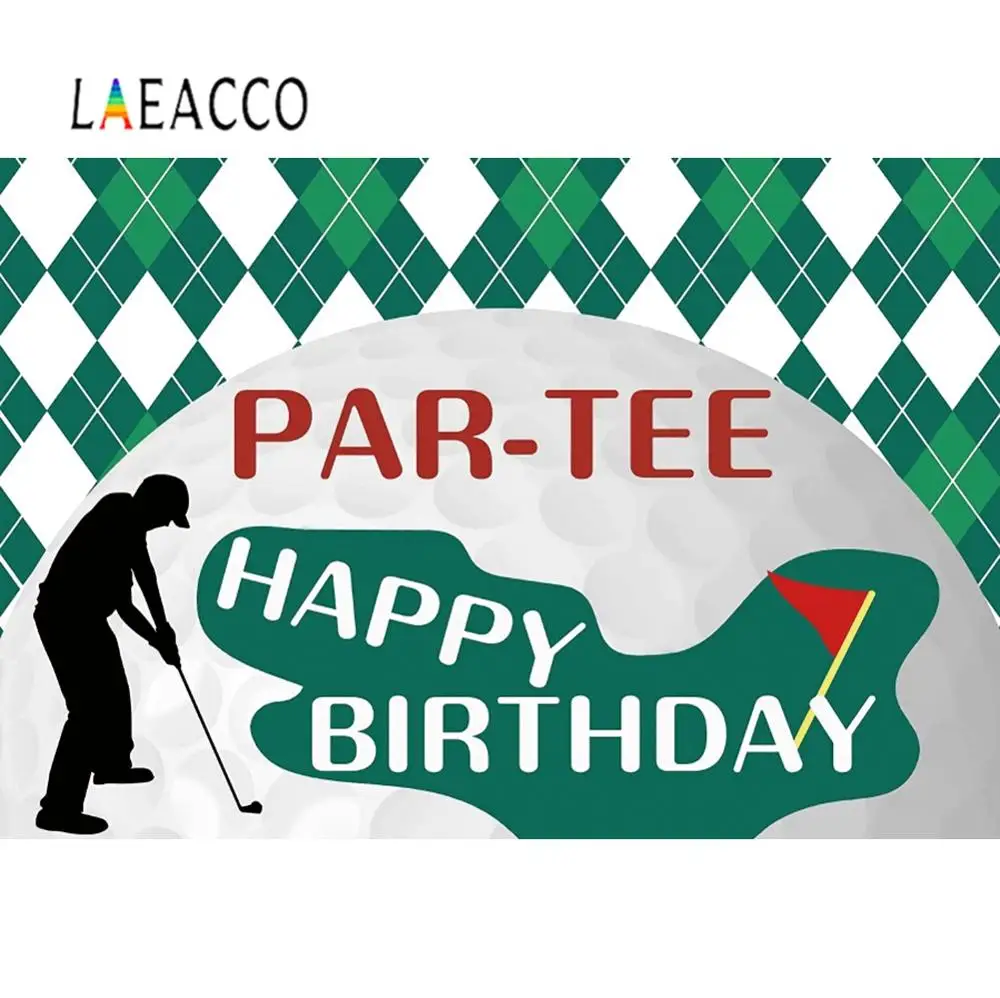 Laeacco Golf Sport PAR TEE с днем рождения баннер портретная фотография фон фото Декорации