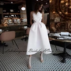 Женское атласное платье с открытой спиной, розовое платье невесты до середины икры, платье для свадебной вечеринки, 2022
