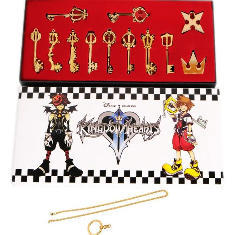 13 шт./компл. Kingdom Hearts II KEY ожерелье Лезвие подвеска + брелок оружие набор A1010 |