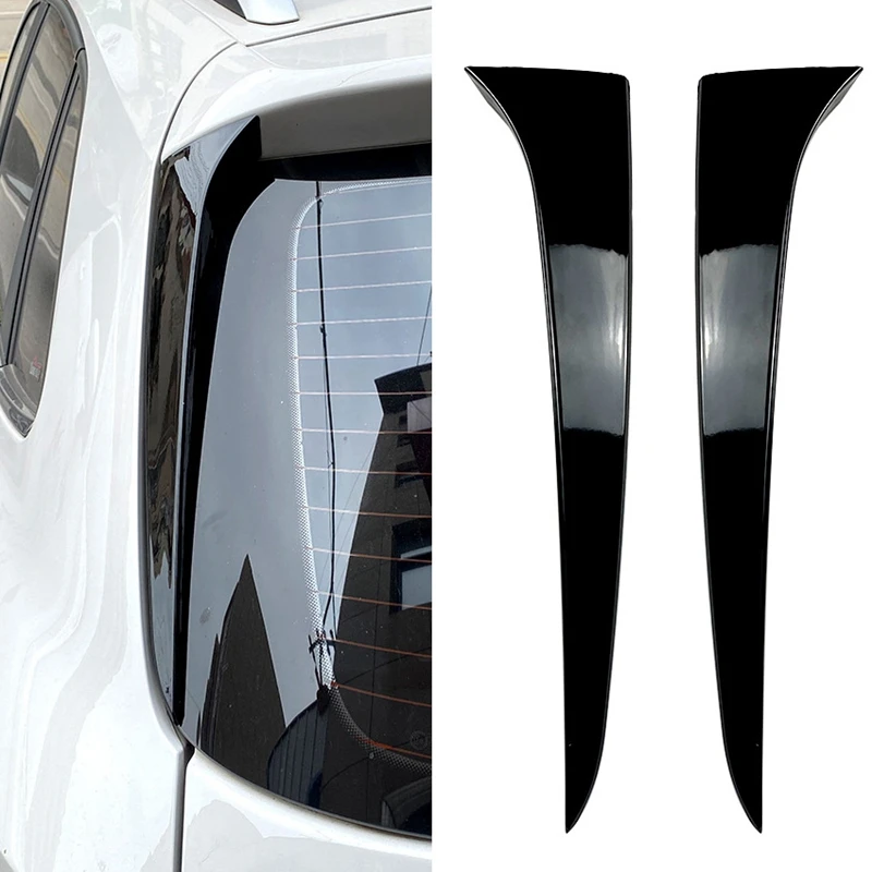 

2 шт. глянцевые черные наклейки на заднее стекло, боковое крыло, спойлер на крышу, сплиттер, наклейки для Skoda KAMIQ