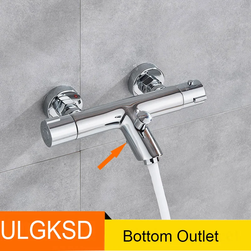 Button Outlet ULGKSD Термостатические Смесители для душа, смеситель для ванной комнаты, смеситель для горячей и холодной ванной комнаты, смесительный клапан, смеситель для ванны - Цвет: Button Outlet