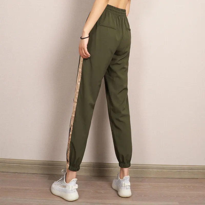 Женские брюки для латиноамериканских танцев черная/зеленая профессиональная