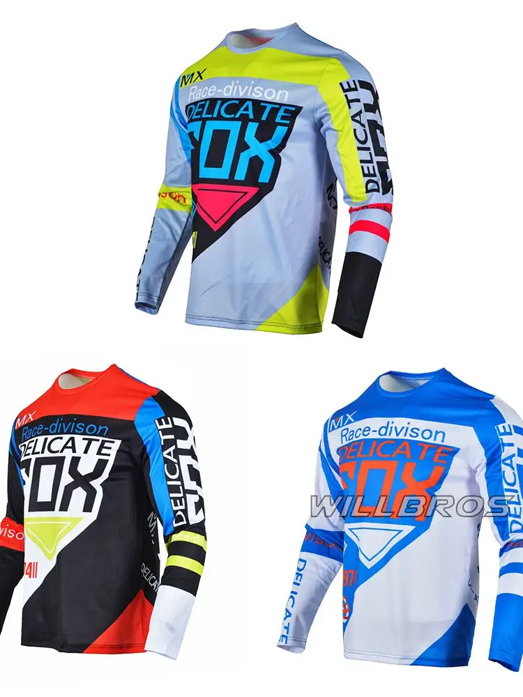 

Delicate Fox Motocross Jersey Mens Downhill Dirt Bike Cycling Bicycle 360 MX MTB ATV DH T-Shirts Off-Road Racing