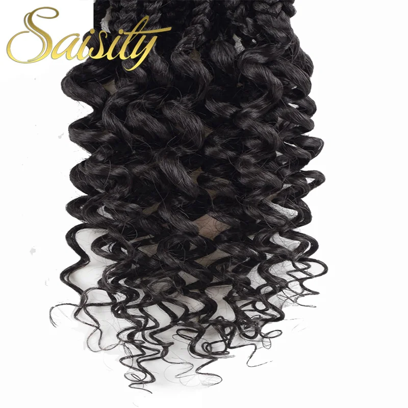 Saisity 1" 22 пряди для наращивания коробка косички с кудрявыми концами низкотемпературное волокно синтетические косынки плетение волос