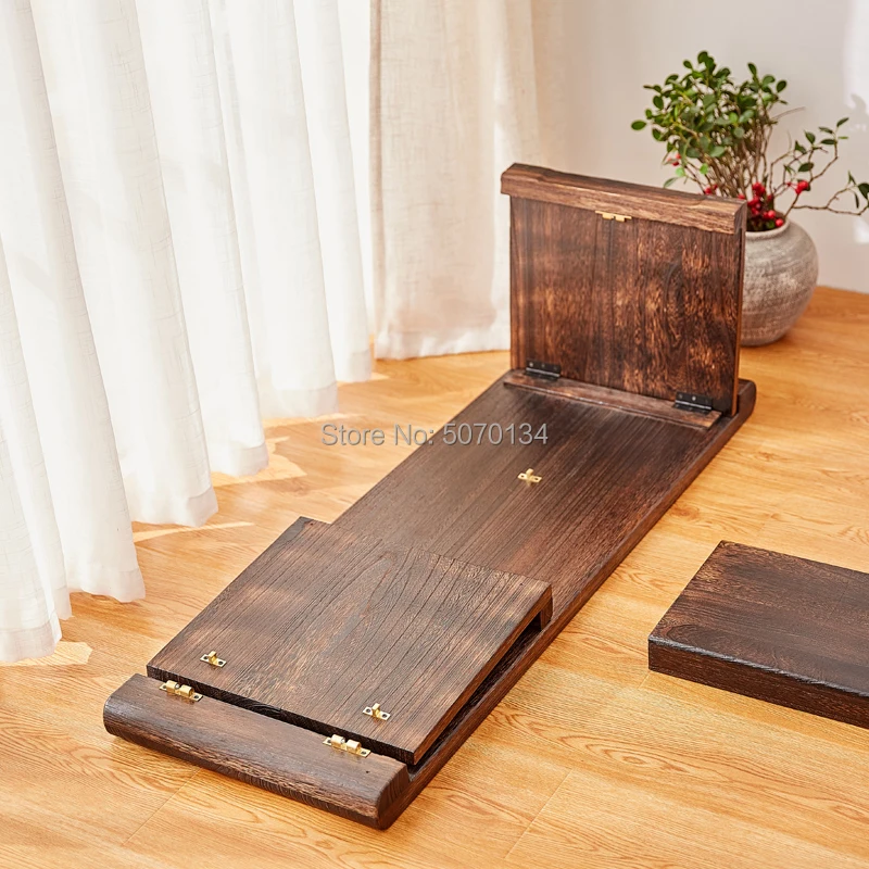 Старинный деревянный стол для пианино со складными ножками прямоугольный чайный