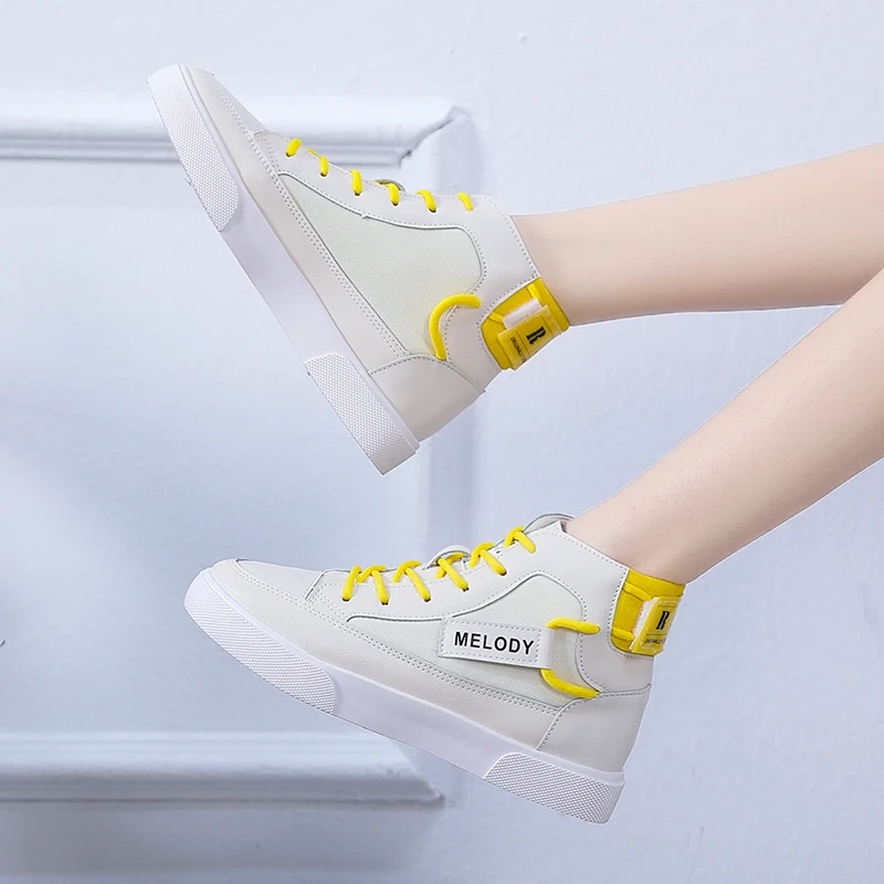 2019 женские кроссовки на плоской подошве Модная белая Вулканизированная обувь