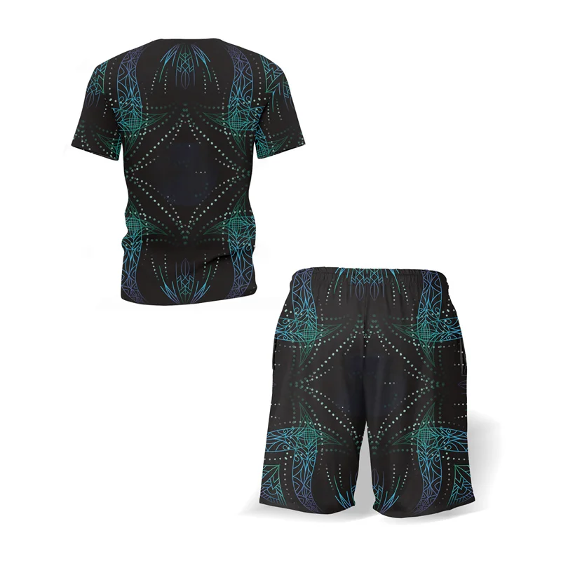 

Hyena Summer 2021 New 3D Printed Men's T-shirt Shorts Set Men's Sportswear Tracksuit O Neck Short Sleeve Men's Clothing Suit