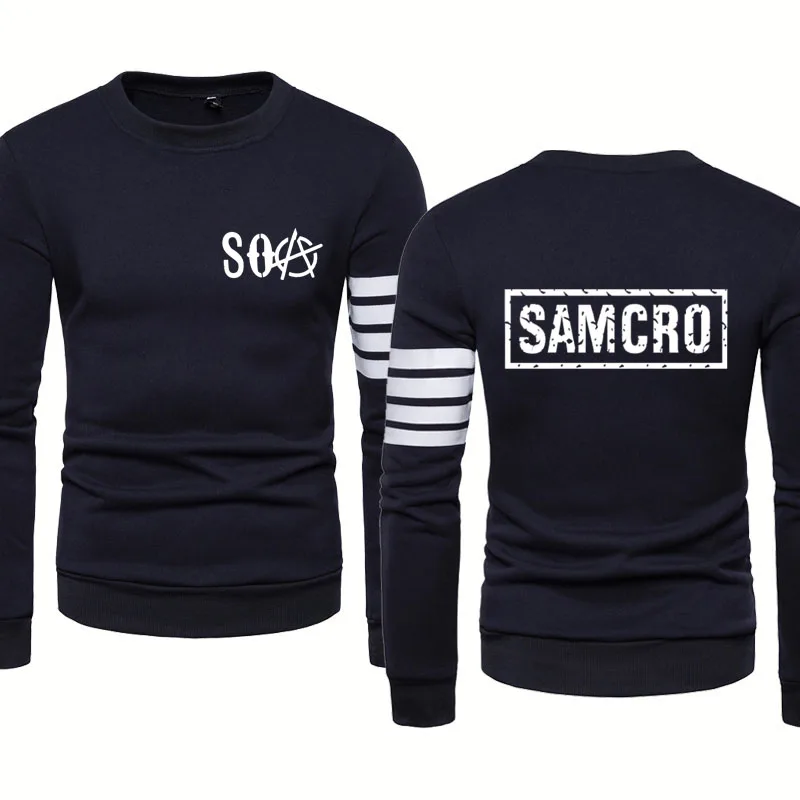

Fashion Casual SOA Sons of Anarchy Printing Spring Autumn Splicing Men's Sweatshirt Cotton Harajuku High Quality Men's pullover