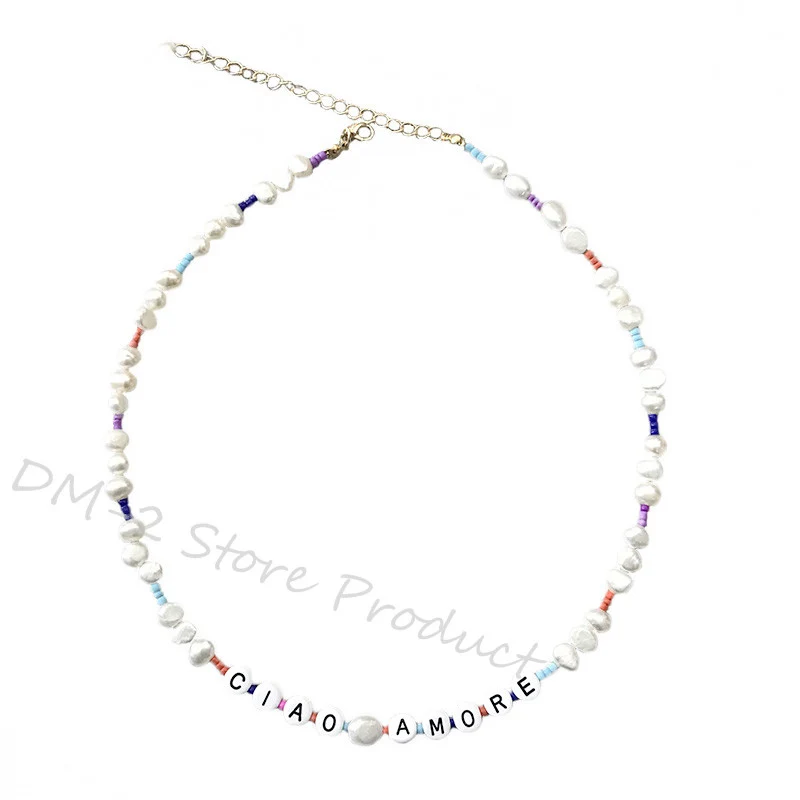 Ожерелье с натуральными жемчужинами для женщин модное короткое колье-чокер