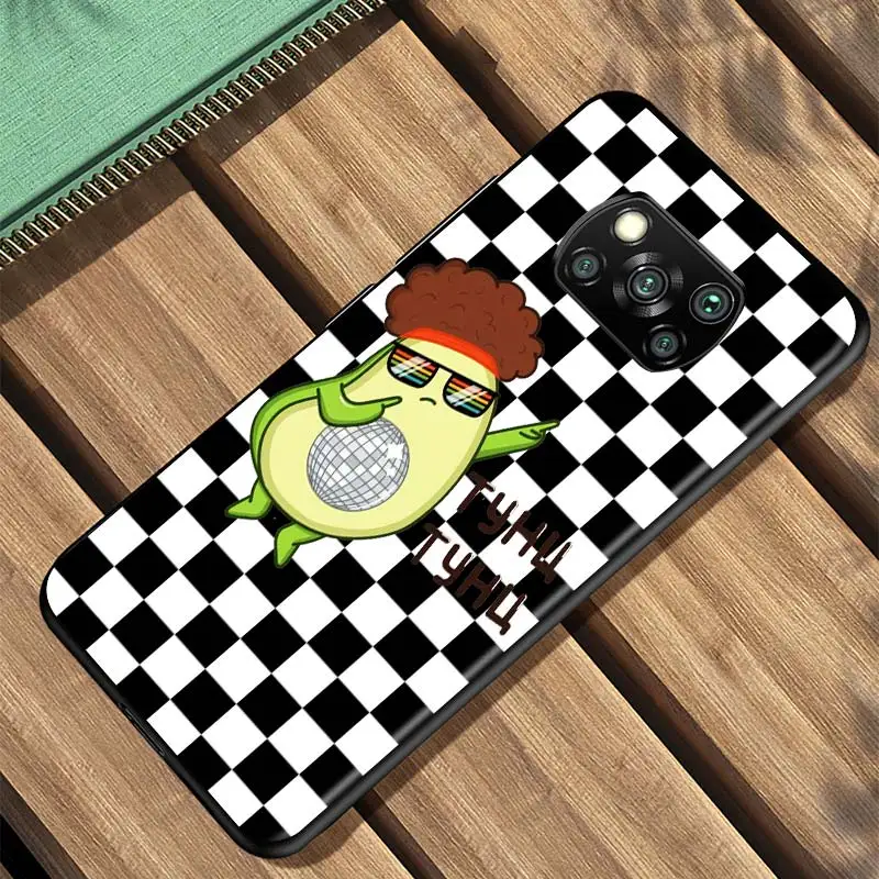 

Cute Avocado Art For Xiaomi Redmi K30 K30S Mi 10T Lite Pro Poco X3 NFC X2 M3 M2 F2 Pro C3 F1 Soft Black Phone Case