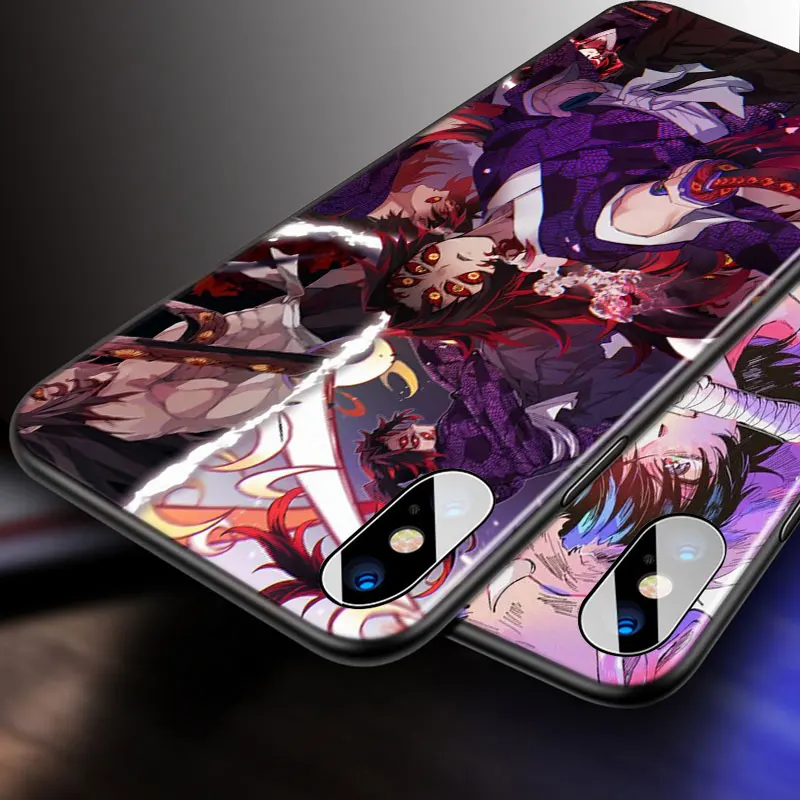 

Demon Slayer Animation For Apple iPhone 12 11 Pro Max mini XS Max XR X 8 7 6 6S Plus 5S SE 2020 Soft Black Phone Case