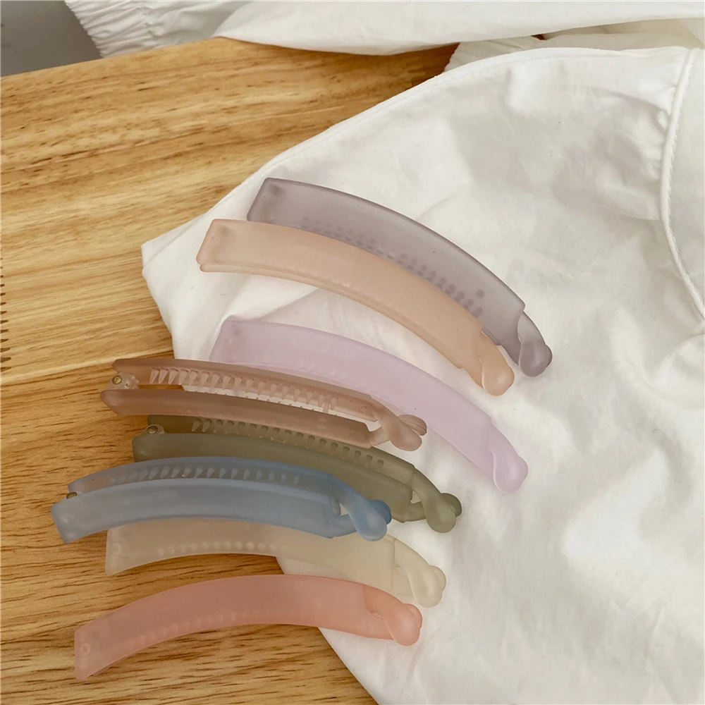 

Sweet Candy Color Banana Clip New Fashion Acrylic Hairpin Ponytail Holder for Girls Women Hair Accessories