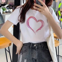 women clothes lady tees graphic printed love heart sweet valentine cute 90s style fashion tops female t shirt womens t shirt