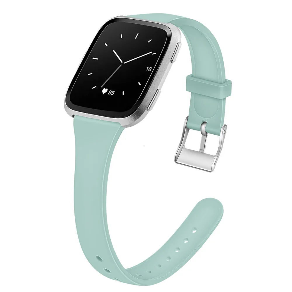 Water Duck Аксессуары ремешок для Fitbit Versa 2 мягкий силиконовый тонкий узкий сменный Браслет для Fitbit Versa/Versa 2 Band - Цвет: Water Duck