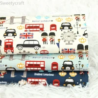 110x45cm hello london car printed thin cotton fabric by yard diy handmade sewing needwork patchwork home decoration clothing