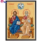 Алмазная живопись икона Троицы, алмазная вышивка, схема Святой Троицы, православные отцы, иконы святых, вышивка крестиком, распродажа, домашний декор