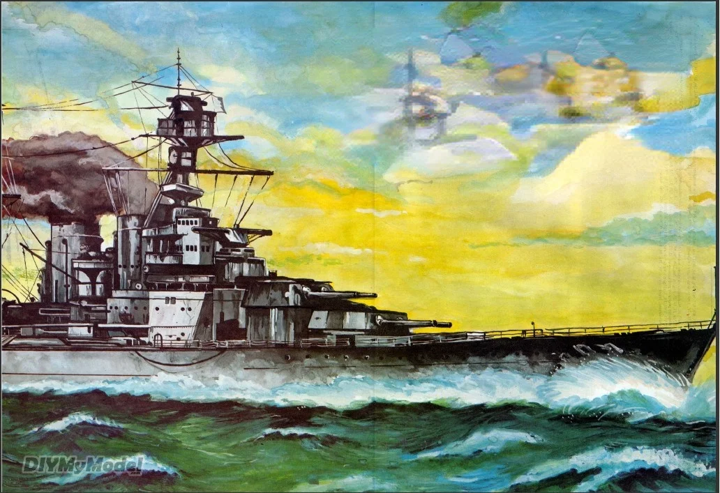 DIYMyModeI-Kit de construcci&oacute;n de cap&oacute; de battleship brit&aacute;nico, modelo de papel hecho a mano, rompecabezas de juguete, regalo, utillaje de pel&iacute;cula-0