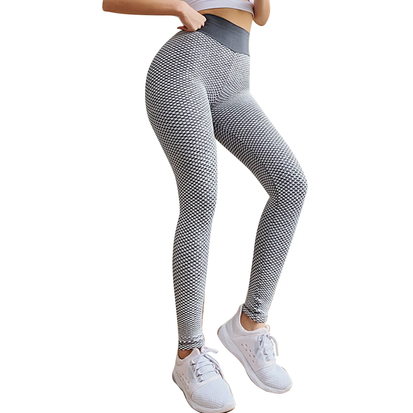 

S/M/L Yoga Pant Seamless Fitness Women Leggings Fashion Patchwork Print High Waist Elastic Push Up Ankle Length Leggings