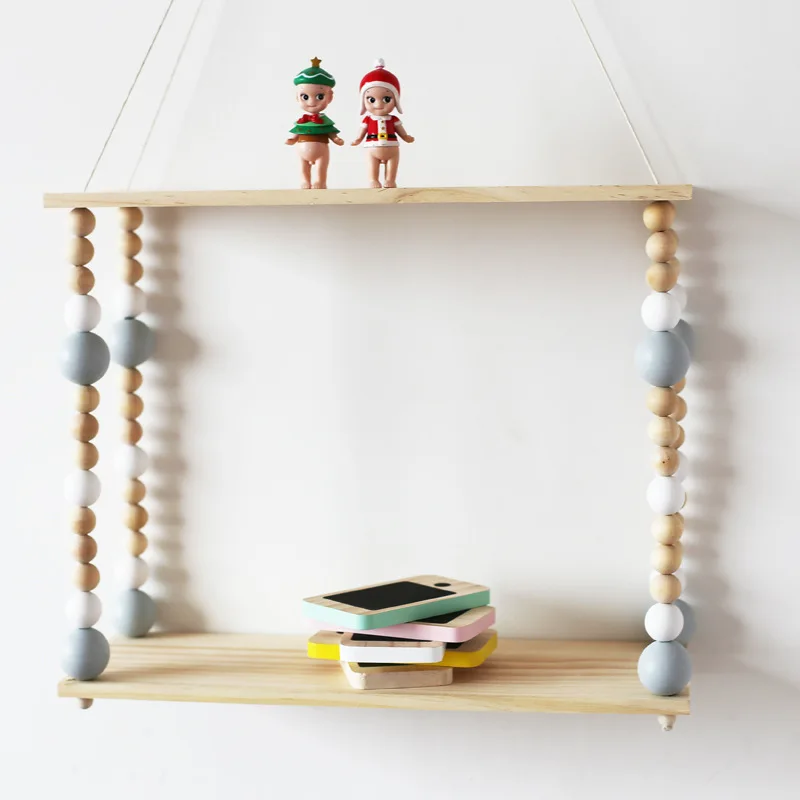 only shelf color 5 Украшение для детской комнаты деревянная полка для детской комнаты деревянные крючки настенная деревянная полка для детской комнаты для мальчиков и девочек настенная декоративная полка - Цвет: only shelf color 5