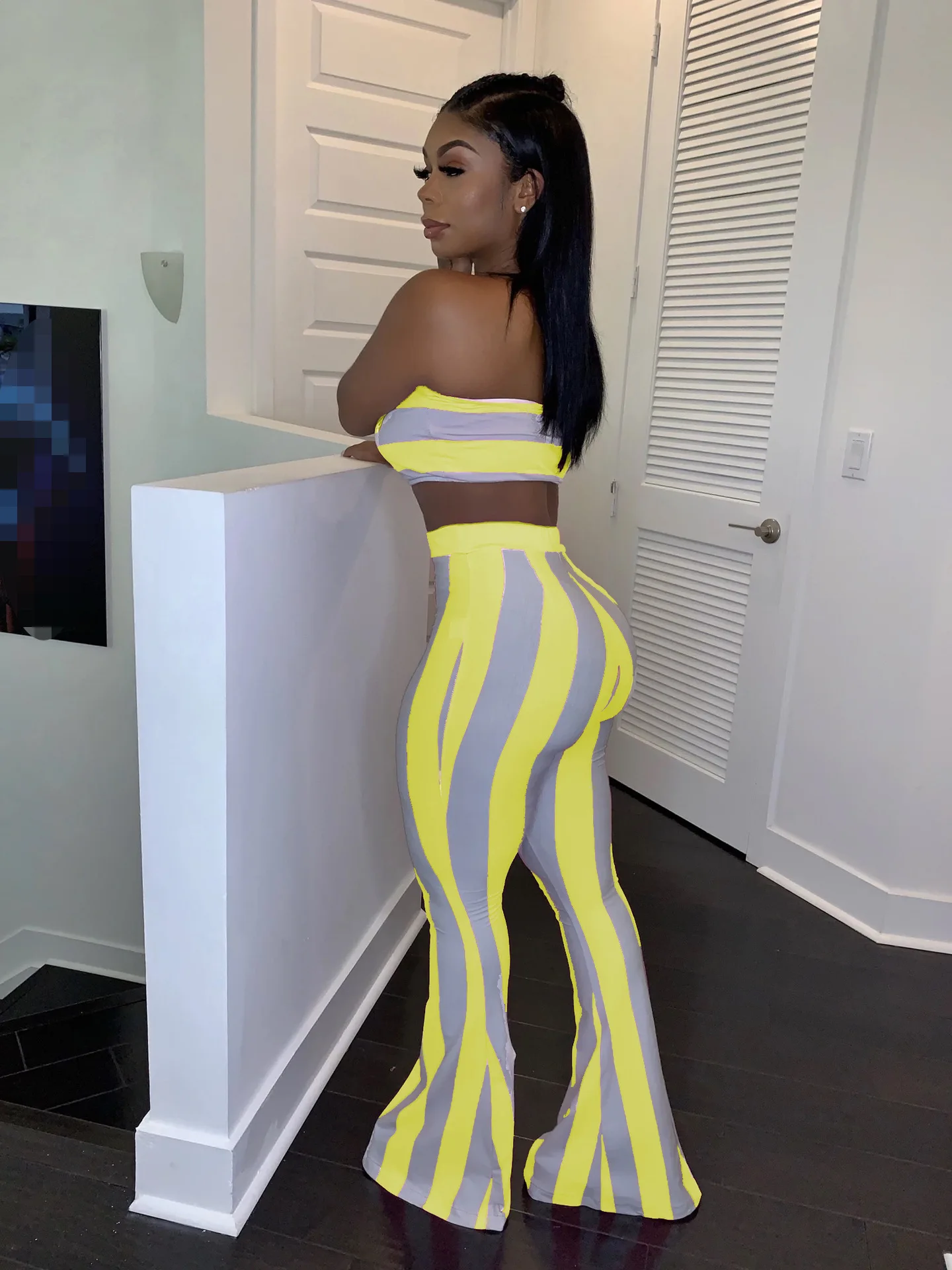 

two piece set women striped 2 piece set women outfits crop top pants two pieces sets summer clothes for female sexy women's suit