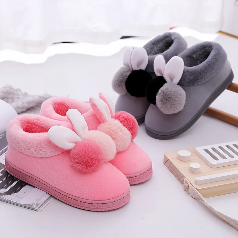 Warm Women Home Shoes Winter Women Cotton Slippers Plush Flat Floor Women Footwear Household Fur Slippers Women Indoor Floor