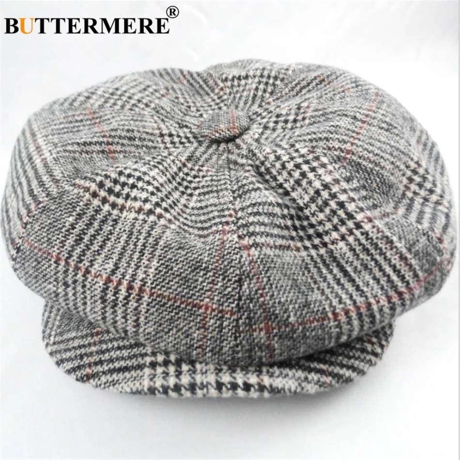BUTTERMERE шапка Newsboy унисекс для мужчин и женщин, шерстяная восьмиугольная кепка, винтажная клетчатая кепка для мужчин и женщин, берет на осень и зиму, плоская кепка - Цвет: qng7