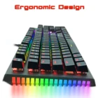 Игровая Механическая клавиатура Проводной USB-плеер ПК Клавиатура MIX  RGB с подсветкой 87104 клавиш Английский  Русский
