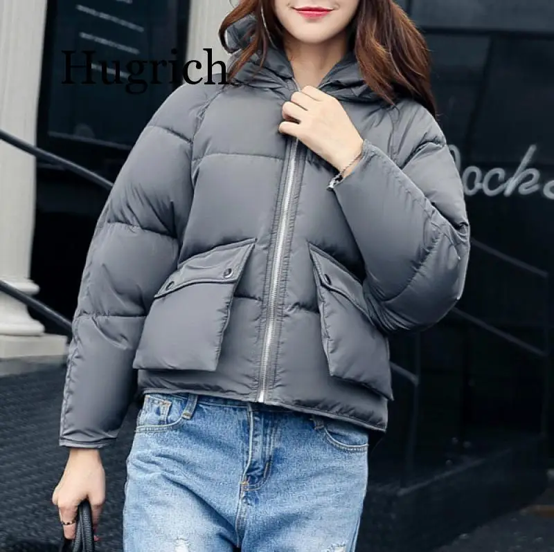 

Winter Coat women 2020 Long sleeve Hooded Short Padded Down Jacket Parka Female Girls Cotton Coats Women Clothing Plus size
