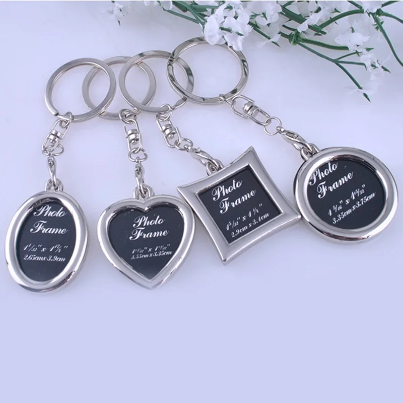

Photo Frame Keychain Stainless Steel Family Couple Square Heart Shape Heart Key Ring Ladies Accessories Pendant Jewelry Gifts