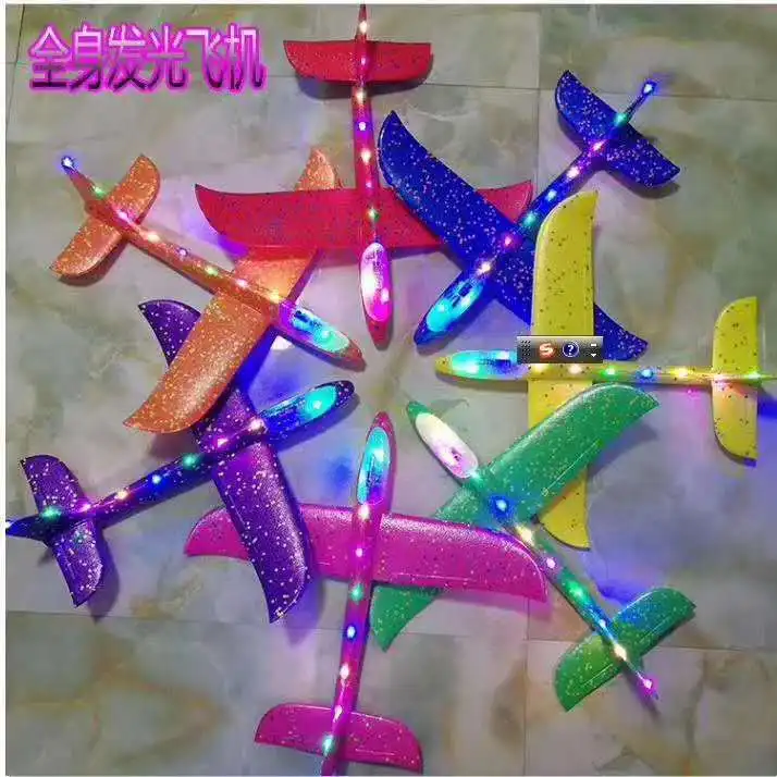 Планер ручной бросок летающий самолет DIY светодиод мигающий модель самолета