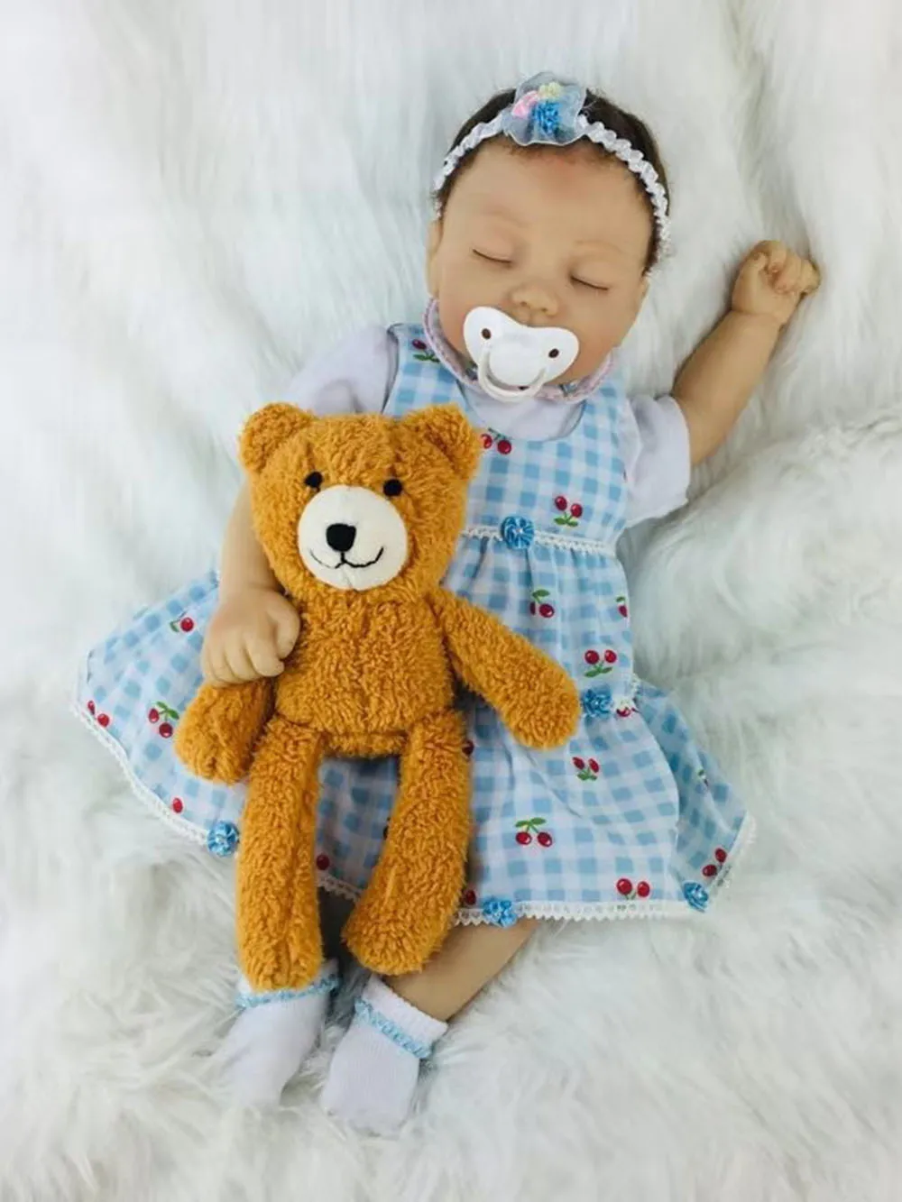 bear(yellow brown) Avani кукла 'Eve' Реалистичного Куклы Мягкие виниловый ребенок жив куклы Reborn Новорожденный ребенок Куклы для детей - Цвет: bear(yellow brown)