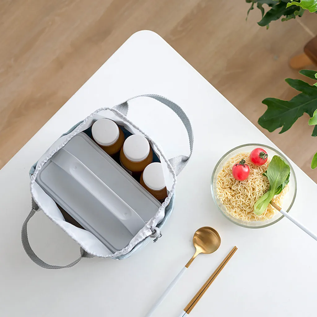 Popular Simple Cloth Lunch Bag Insulation Cool Portable Fresh Print Bento Thicker Food Storage New Fashion | Дом и сад