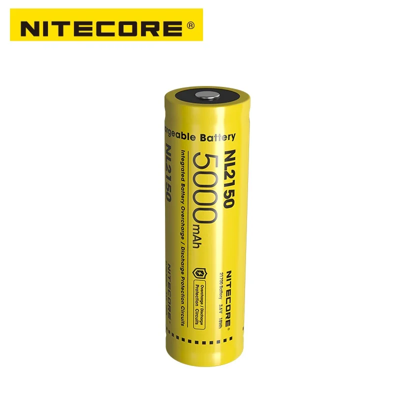 

NITECORE 21700 аккумуляторы NL2150 5000 мАч 3,6 в 18 Втч перезаряжаемая батарея с защитой для фонарика