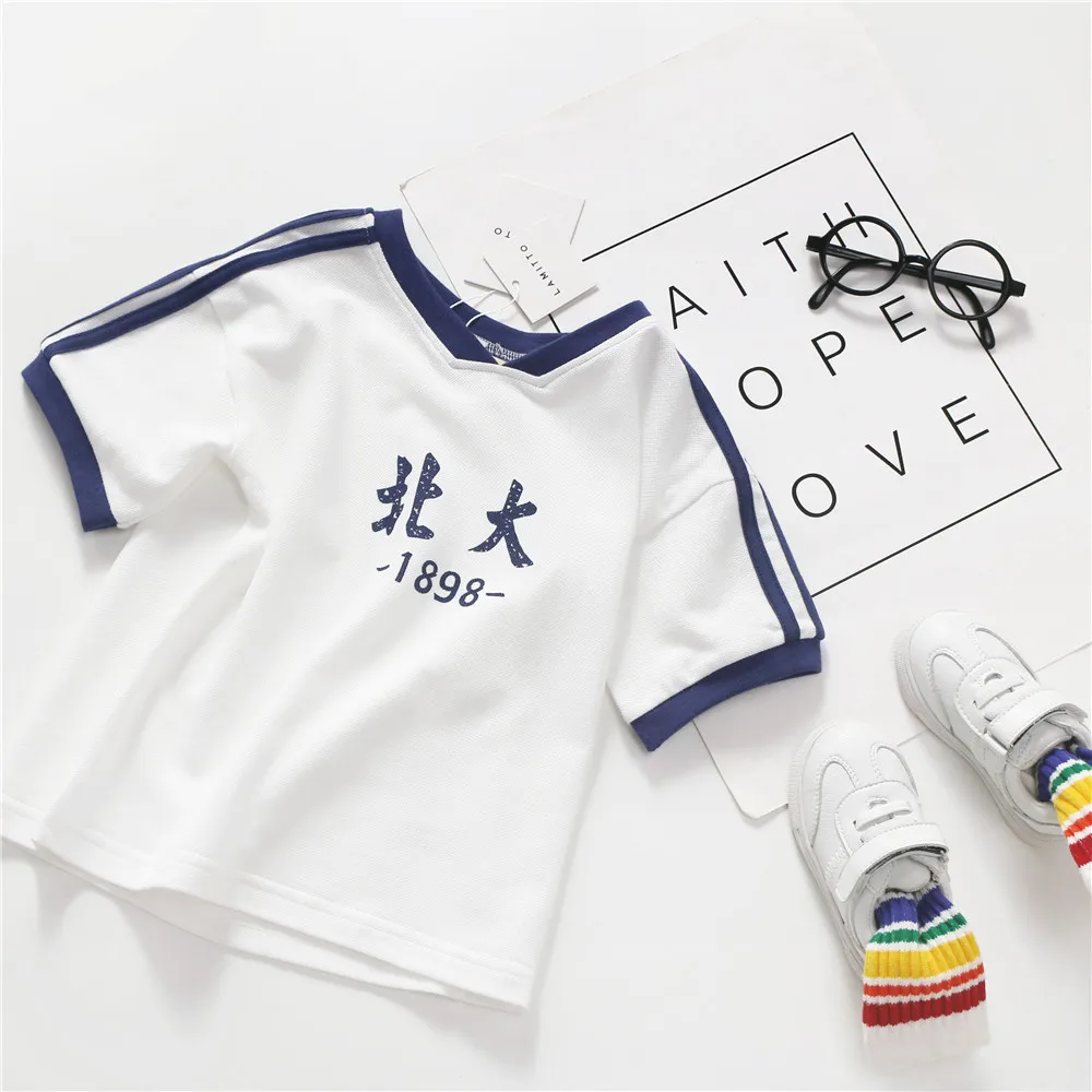 Tonytaobaby/Новая летняя одежда для маленьких мальчиков и девочек Хлопковая