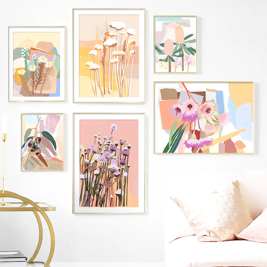 

Modern Abstract Watercolor Plants Flowers Canvas Painting Botanical Leaf Poster Summer Wall Art Interior Home Decor Pictures