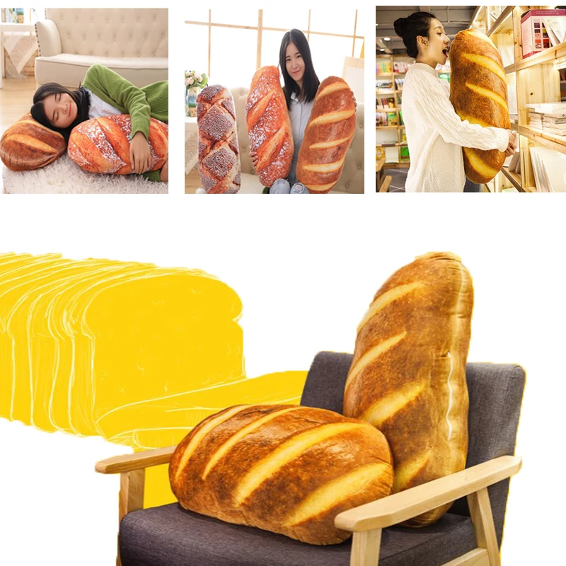 

Bread Pattern Pillow French Bread Design Plush Toy Soft Comfortable Throw Cushion Girlfriend Present Stuffed Toy Bread Cozy Doll