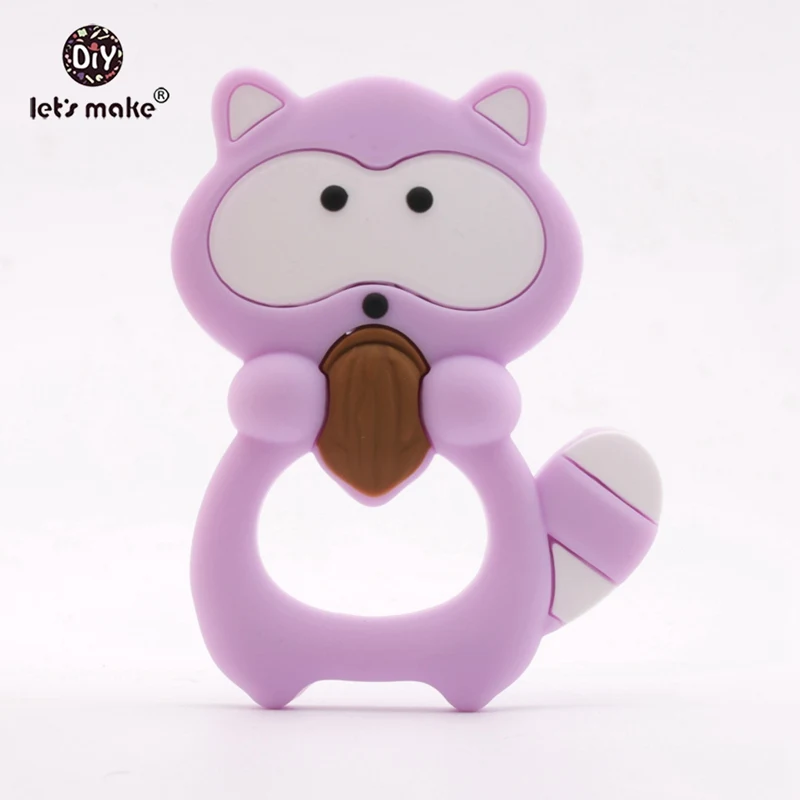 purple raccoon Детский Прорезыватель Пищевой Силиконовый грызунок в форме льва Diy пустышка цепочка Bpa бесплатно Прорезыватель игрушка для зубов Рождественская силиконовая Прорезыватель - Цвет: purple raccoon