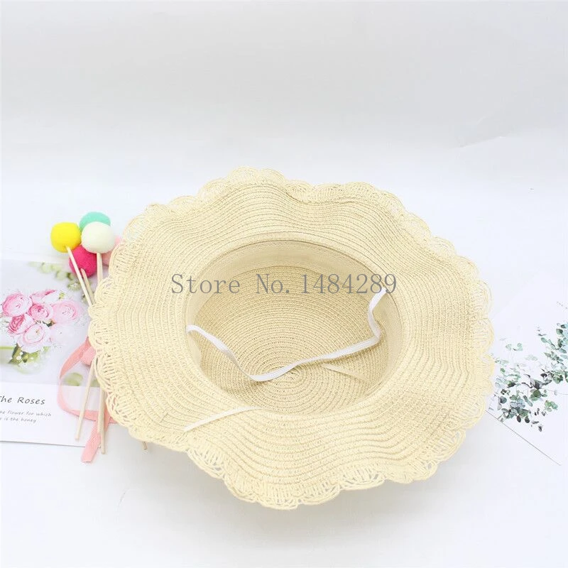 Соломенная шляпа для мальчиков и девочек воздухопроницаемая Панама с цветами