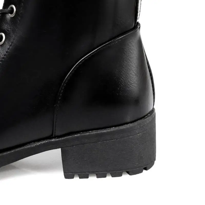 

Fanyuan BootsSize 33-42 Women Mid Calf High Heel Boots Cross Strap Thick Fur Thick Heels Boots Warm Shoes Winter Woman Footwears