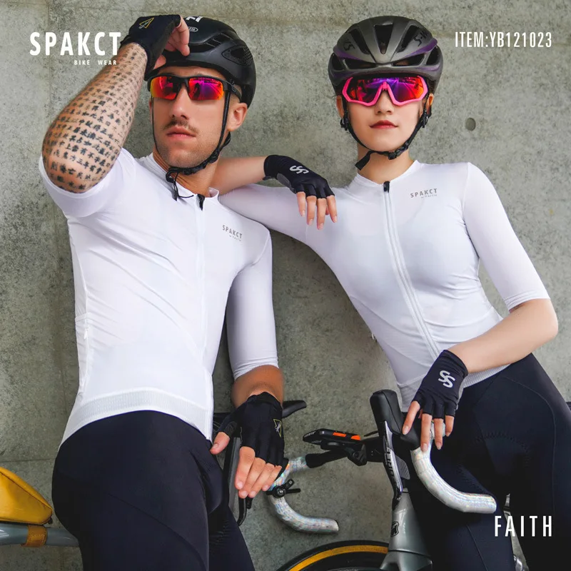 

Spakct Men's Short-sleeved Cycling Jersey Men's Summer Sunscreen Road Bike Cycling Jersey Female Mountain Bike Breathable Shirt