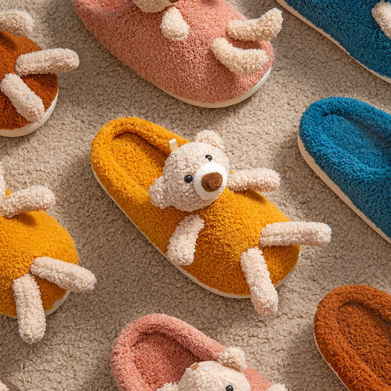 Новинка зимы 2020 года Милые дизайнерские женские меховые тапочки с объемным