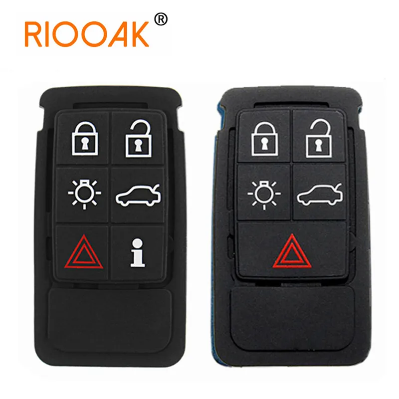 

5 6 Button Smart Key Pad Replacement Silicone Car Key Case Repair Rubber Mat for Volvo S60 V60 S70 V70 XC60 XC70