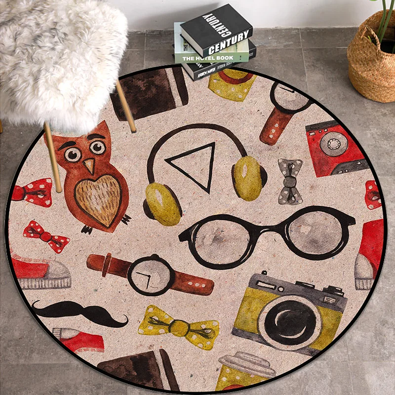 

Round Mermaid Carpet Modern Living Room Coffee Table Mat Household Bedroom Bedside Carpet Children's Carpet