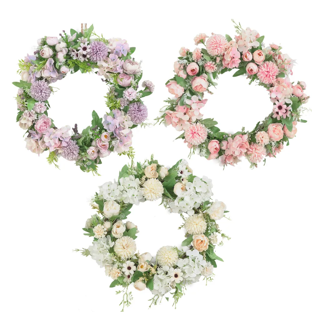 Пион симуляция венка кольцо Искусственные растения 38 см фон стены окно