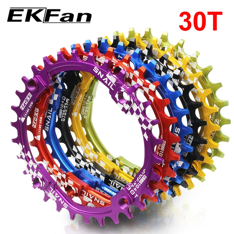 

Велосипедная круглая звезда SNAIL 104BCD 7075-T6, велосипедная звезда для горного велосипеда, передняя звезда 30T, узкая, широкая, Ультралегкая велоси...